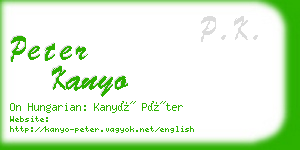 peter kanyo business card